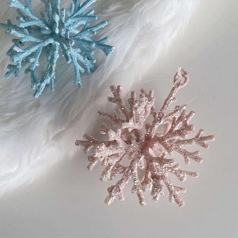 파스텔 눈꽃 크리스마스 오너먼트 2colors (핑크/블루)
