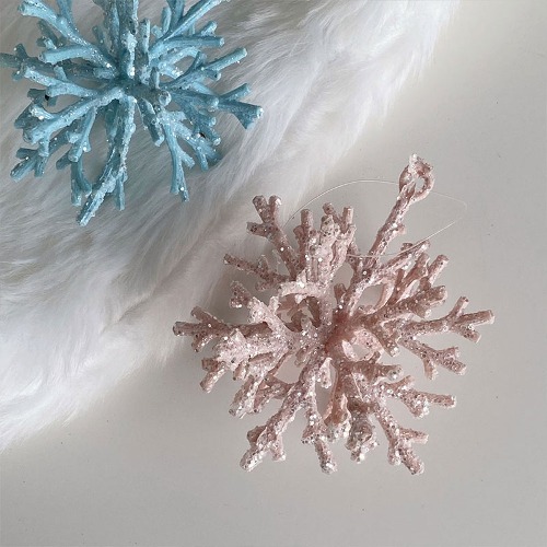 파스텔 눈꽃 크리스마스 오너먼트 2colors (핑크/블루)